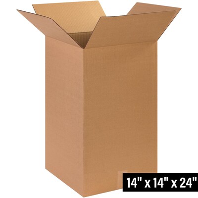 14 x 14 x 24 Shipping Boxes, 32 ECT, Brown, 15/Bundle (141424)
