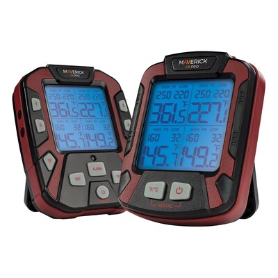 Maverick Stainless Steel Extended-Range Professional Wireless Thermometer with 4 Probes, Red/Black (XR-50R)