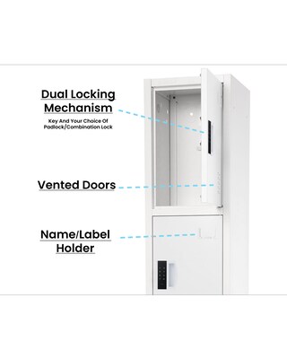 AdirOffice 72"H 4-Tier White Storage Locker (ADI629-204-WHI-DL)
