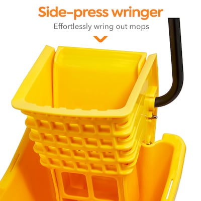 Coastwide Professional Bucket & Side-Press Wringer, 35 Qt., Yellow/Black