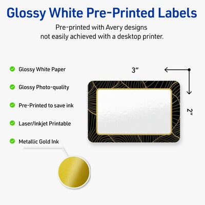 Avery Laser/Inkjet Rectangle Multipurpose Labels, 2 x 3, White, 80/Pack (S00-ETH)