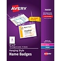 Avery Hanging Style Laser/Inkjet Name Badge Kit, 3 x 4, Clear Holders with White Inserts, 100/Box