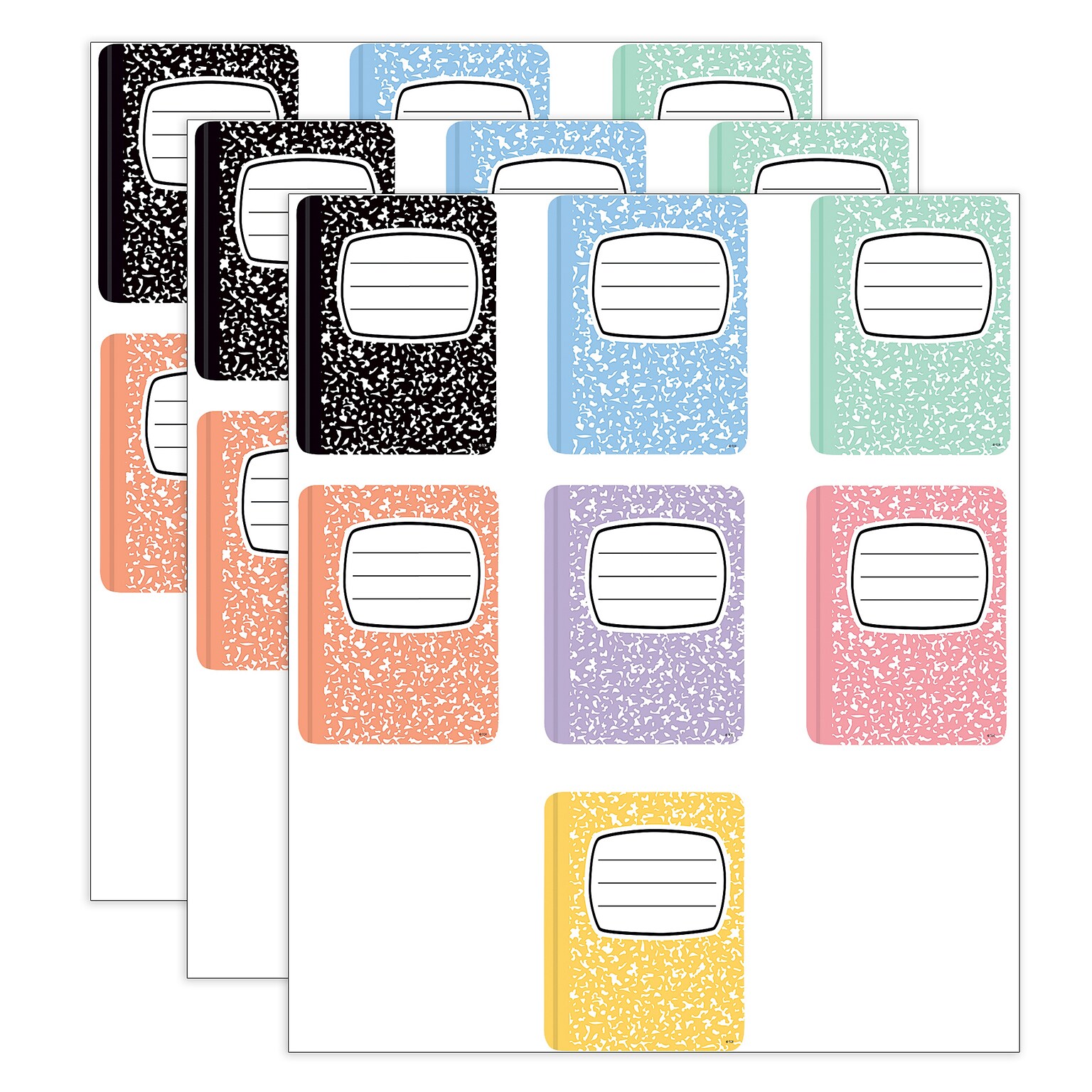 Teacher Created Resources Cool For School Composition Books Accents, 30/Pack, 3 Packs/Bundle (TCR9331-3)