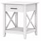 Bush Furniture Key West 20 x 20 End Table with Storage, Pure White Oak (KWT120WT-03)