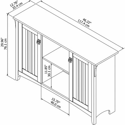 Bush Furniture Salinas Accent Storage Cabinet with Doors, Cape Cod Gray (SAS147CG-03)