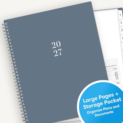2027 Blue Sky 8.5" x 11" Weekly & Monthly Planner, Steel Blue (164272)