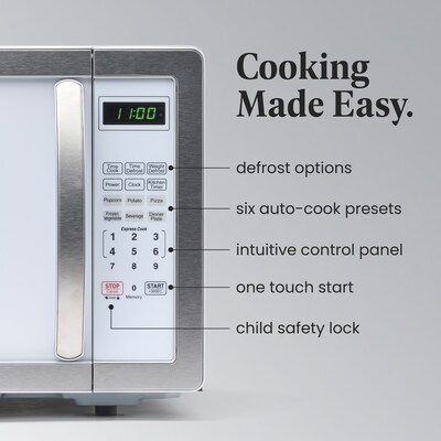 Farberware Classic 1.1 Cu. Ft. Countertop Microwave, White/Platinum (FMO11AHTPLB)