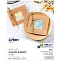 Avery Print-to-the-Edge Laser/Inkjet Labels, 2 x 2, Glossy White, 12 Labels/Sheet, 10 Sheets/Pack,
