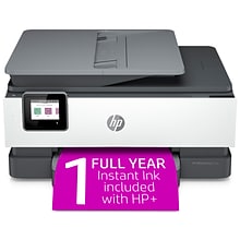 HP OfficeJet Pro 8034e Wireless Color All-in-One Printer with 1 Full Year Instant Ink with HP+ (1L0J