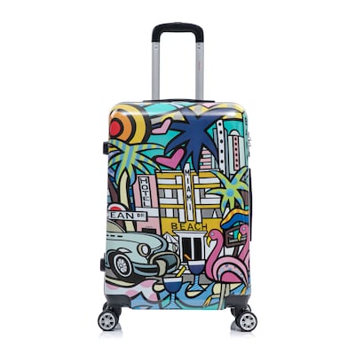 InUSA 24" Hardside Miami Suitcase, 4-Wheeled Spinner, TSA Checkpoint Friendly, Miami (IUAPC00M-MIA)