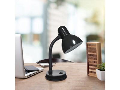 Creekwood Home Essentix Incandescent Desk Lamp, 14.25", Black Metal (CWD-1000-BK)