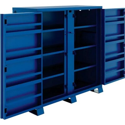 Global Industrial Steel Jobsite Cabinet, 2 Doors, 52 Cu. Ft., Blue (133724)