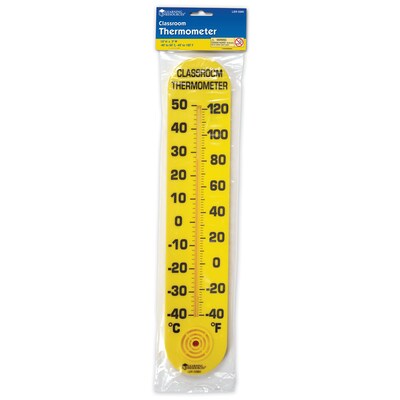 Learning Resources Indoor/Outdoor Wall Thermometer, Analog, Yellow (LER0380)