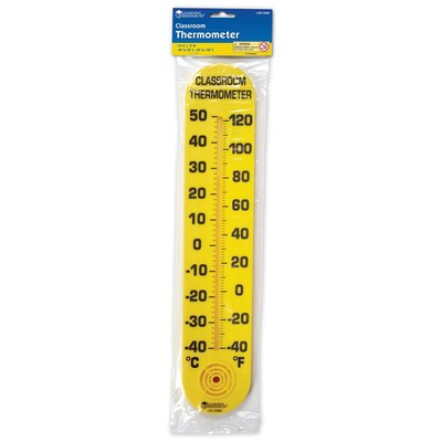 Learning Resources Indoor/Outdoor Wall Thermometer, Analog, Yellow