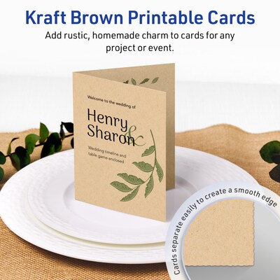 Avery Matte General Use Blank Cards, Kraft Brown, 100/Box (95347)