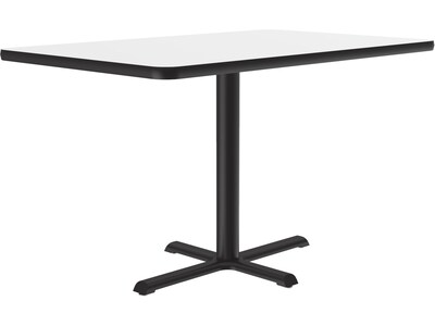 Correll Dry-Erase Markerboard Cafe Table, 30 x 48, Frosty White/Black (BCT3048DE-80)
