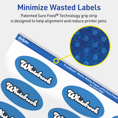 Avery TrueBlock Laser/Inkjet Multipurpose Labels, 1" x 2", White, 240 Labels/Pack (94053)