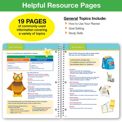 2025-2026 Global Printed Products Space Happy Planets 8.5" x 11" Academic Weekly & Monthly Planner, Paper Cover