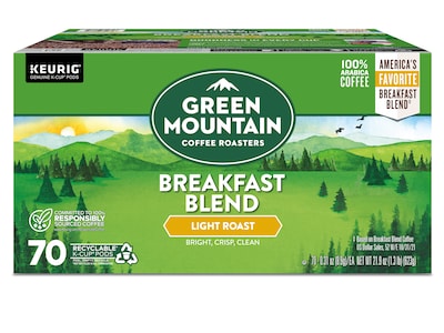 Green Mountain Breakfast Blend Coffee Keurig® K-Cup® Pods, Light Roast, 70/Box (5000373741)