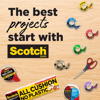 Scotch® Magic™ Tape with Dispenser, 3/4 in x 250 in, Assorted Colors, 12/Pack (102L-COL)