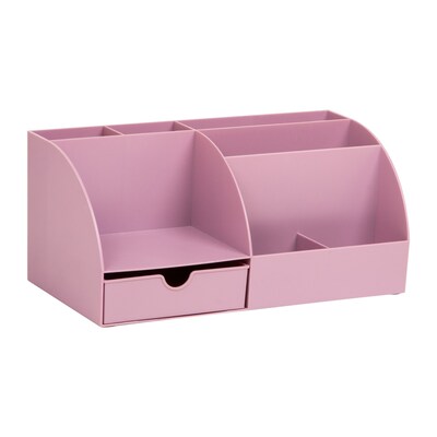 Staples 7-Compartment Plastic Desk Organizer, Dusty Pink (ST63870)