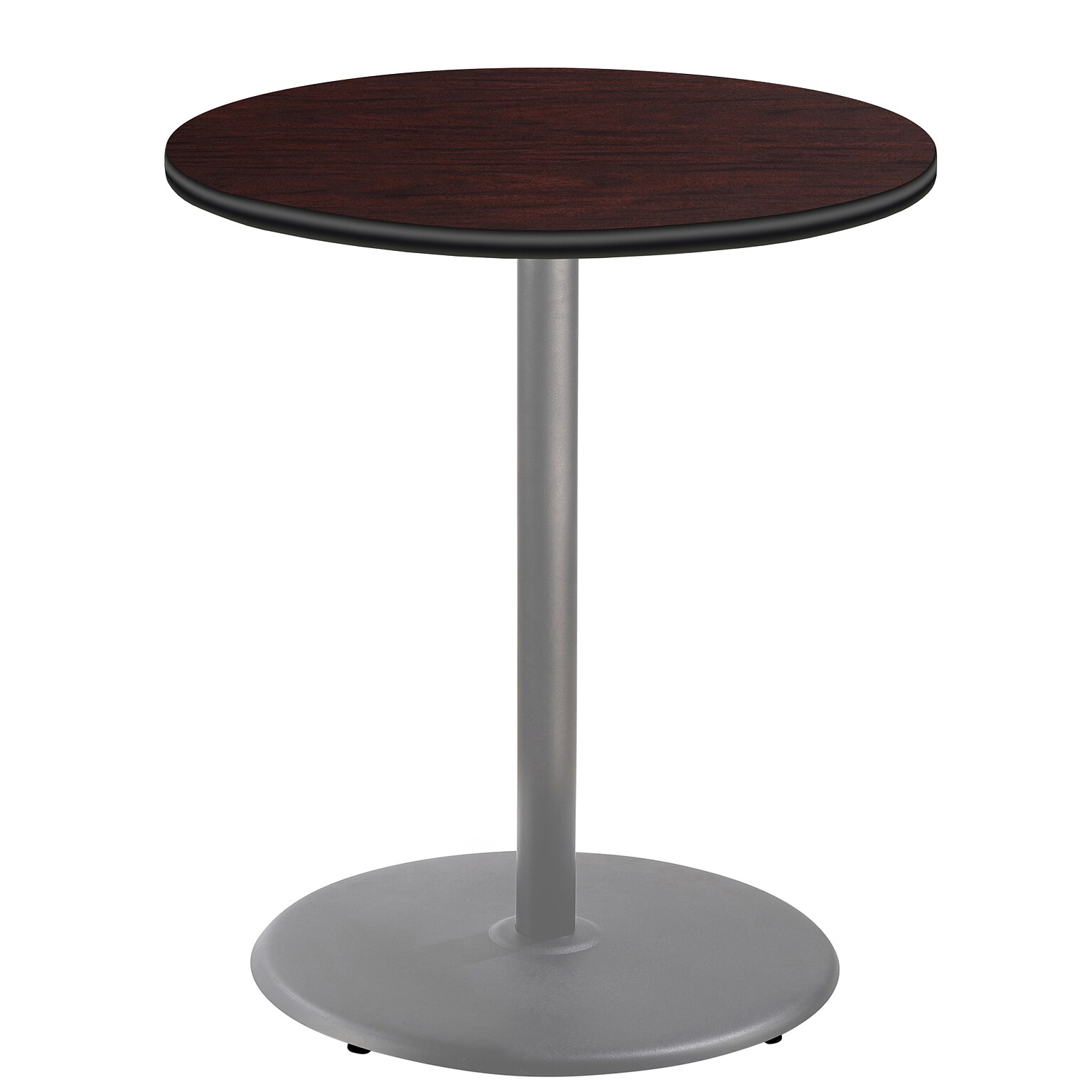 NPS CT Series 36 Round 42 Height Cafe Table, Round Base, Grey Frame/Mahogany Top (CTG13636RBPBTMMY)