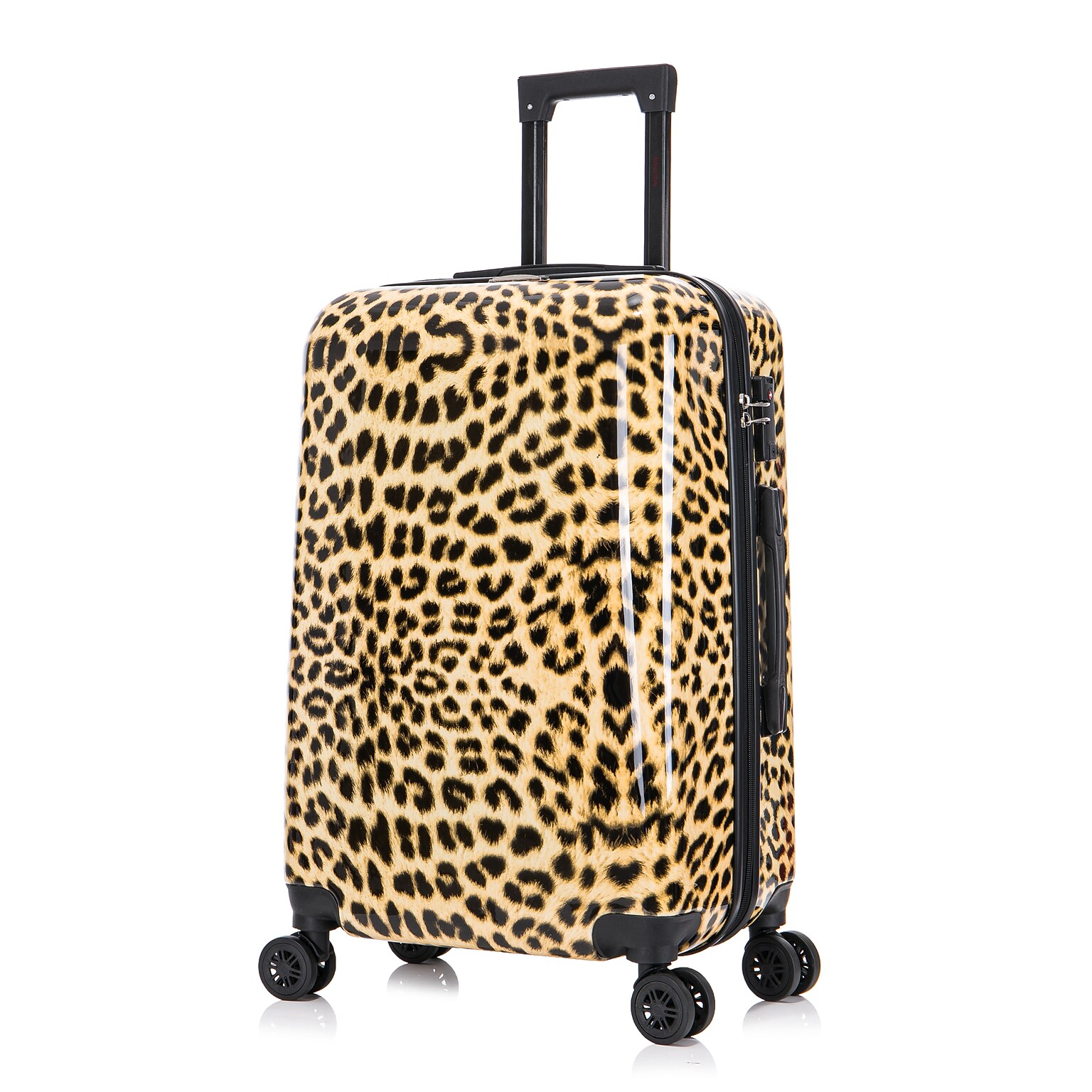 InUSA Prints 26.82 Hardside Suitcase, 4-Wheeled Spinner, TSA Checkpoint Friendly, Cheetah Animal Print (IUAPC00M-CHE)