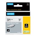 DYMO Rhino Industrial 18055 Heat-Shrink Tube Label Maker Tape, 1/2 x 5, Black on White (18055)