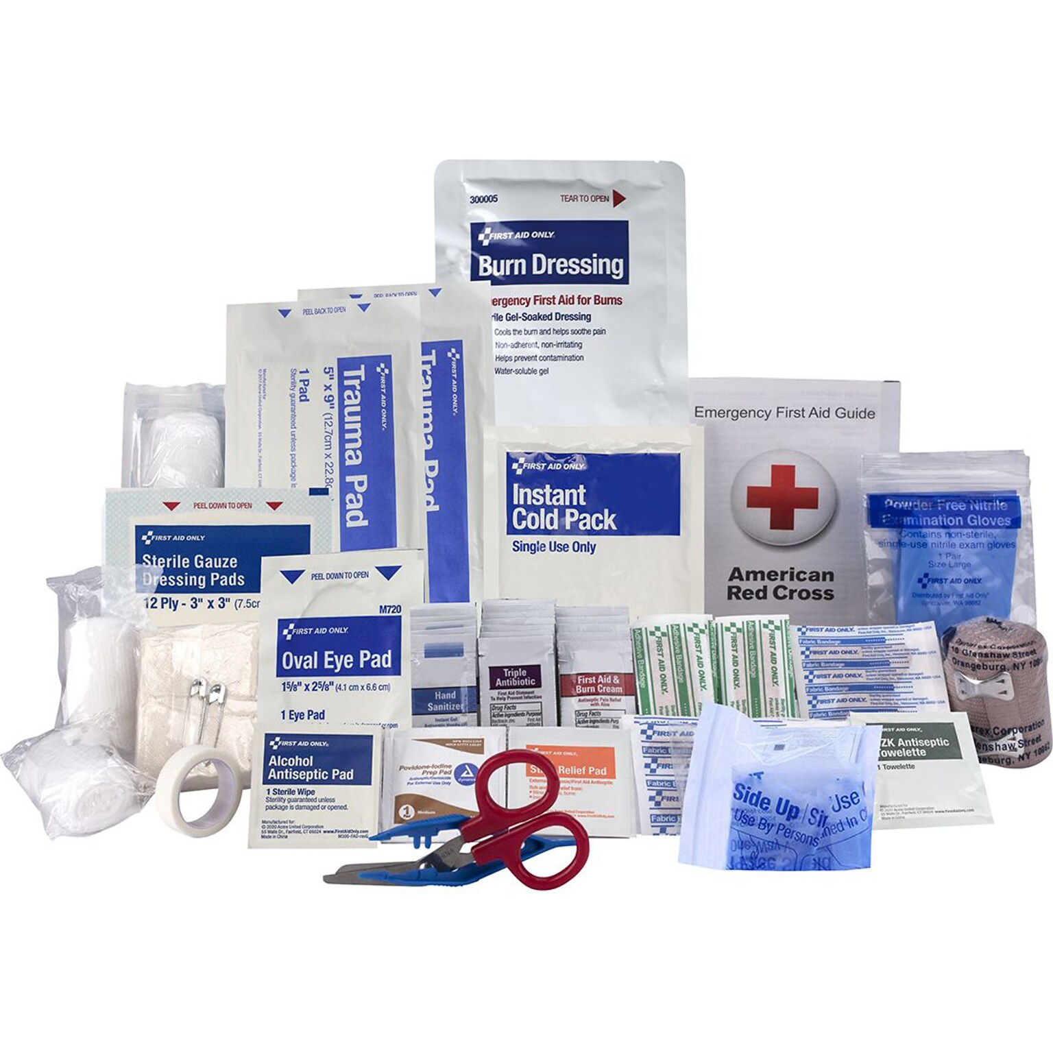 First Aid Only First Aid Kit Refill, ANSI 2021 Class A, 50 People, 184 Pieces (91360)