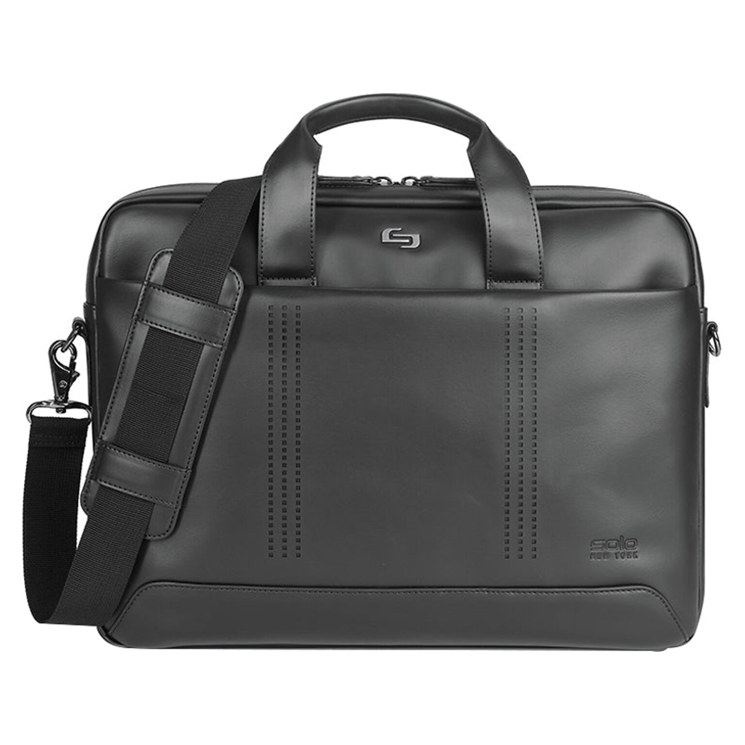 Solo New York Murray Vinyl Briefcase, Laptop Compatible, Black (VNL100-4)