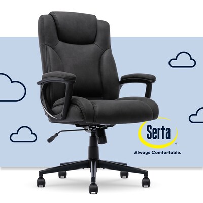 Serta Comfort Eco Ergonomic Velvet Fabric Swivel Executive Chair, Light Black (CCHR10006B)