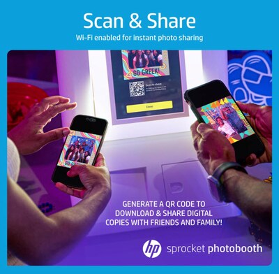 HP Sprocket Photobooth Instant 3x4” Color Photo Printer, Pink