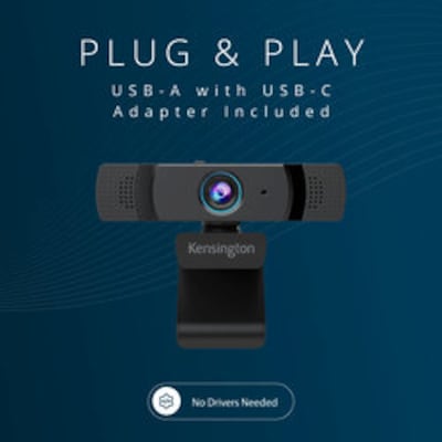 Kensington W1060 EQ 1080p Fixed Focus Webcam, Black (K81171WW)