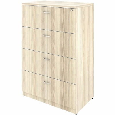 Lorell Essentials 4-Drawer Lateral File, Letter/Legal Size, Modern Elm (LLR66336)