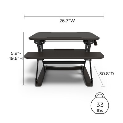 Union & Scale™ FlexFit™ 27" Manual Adjustable Desk Converter, Black (UN44901-CC)