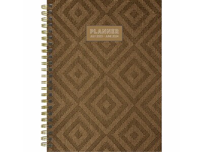 2023-2024 TF Publishing Mocha Parquet 6.5 x 8 Academic Weekly & Monthly Planner, Paperboard Cover, Brown (AY24-9220)