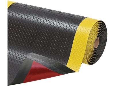 NoTrax Cushion Trax Anti-Fatigue Mat, 36" x 24", Black/Yellow (479S0023YB)
