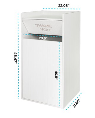 Alpine Industries Wood Trash Can, 40 Gallon, White (476-WHI)