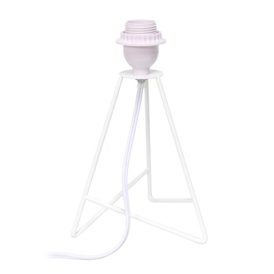 Simple Designs Down to the Wire Table Lamp Fabric Shade, White with White Shade (LT2066-WOW)
