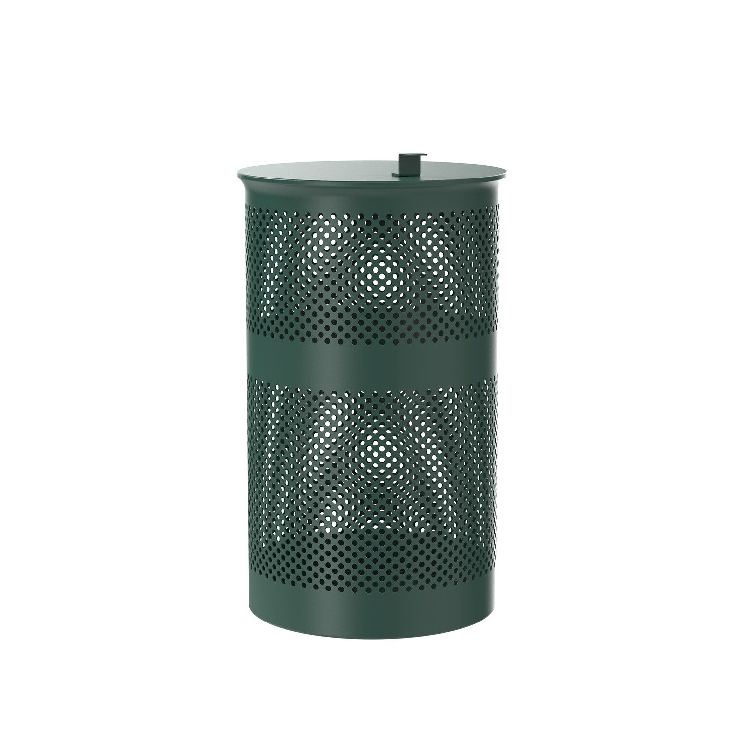 Furloo Steel Outdoor Trash Can with Lid, 13 Gallon, Green (FLO1-T-G)