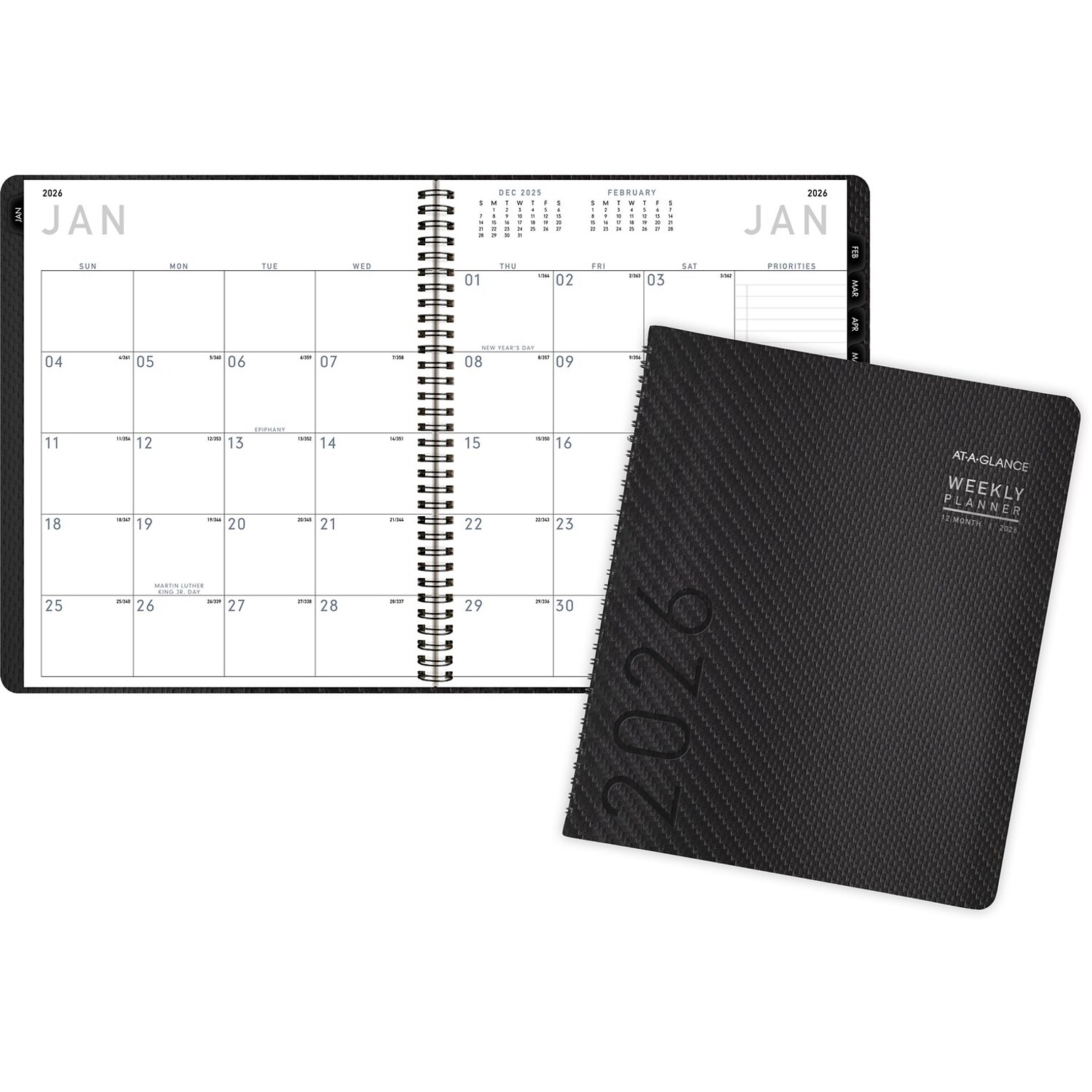2026 AT-A-GLANCE Contemporary 9 x 11 Monthly Planner, Faux Leather Cover, Charcoal (70-260X-45-26)