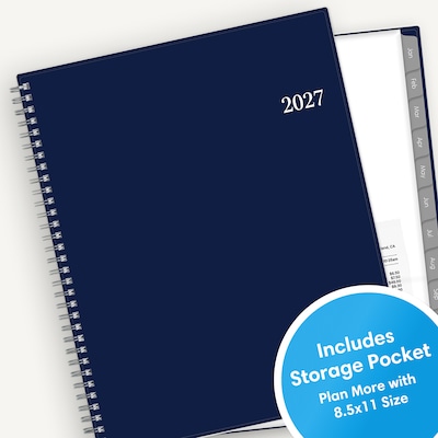 2027 Blue Sky 8.5" x 11" Weekly & Monthly Planner, Deep Blue (160986)