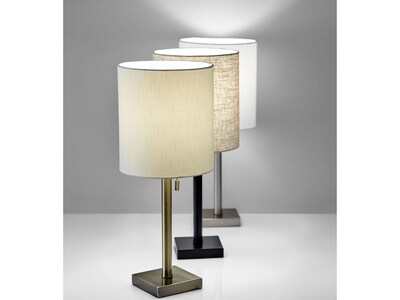 Adesso Liam Incandescent/CFL Table Lamp, Antique Brass/Light Beige (1546-21)