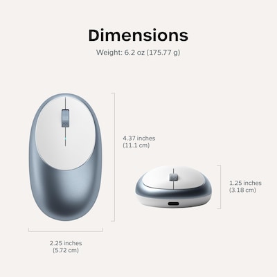 Satechi M1 Wireless Ambidextrous USB Mouse, Blue (ST-ABTCMB)