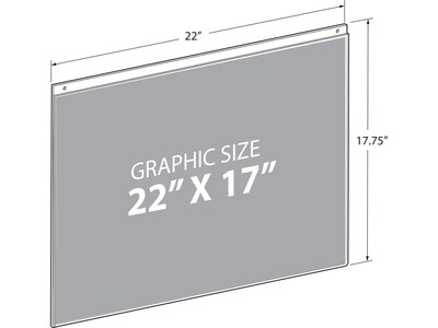 Azar Wall Sign Holder, 22" x 17", Clear Acrylic, 2/Pack (162729-2PK)
