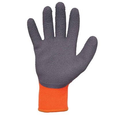 Ergodyne ProFlex 7401 Winter Work Gloves, Fleece Lined, Latex Coated Palm, Orange, XL, 144 Pairs (17895)
