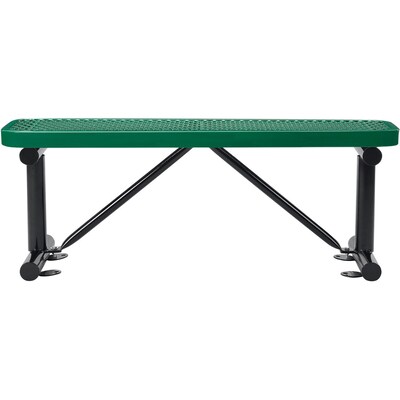 Global Industrial 4 Outdoor Steel Flat Bench, Expanded Metal, Green (695741GN)