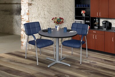 Regency Cain 30 Round Laminate X Base Breakroom Table, Grey (TB30RNDGYGY)