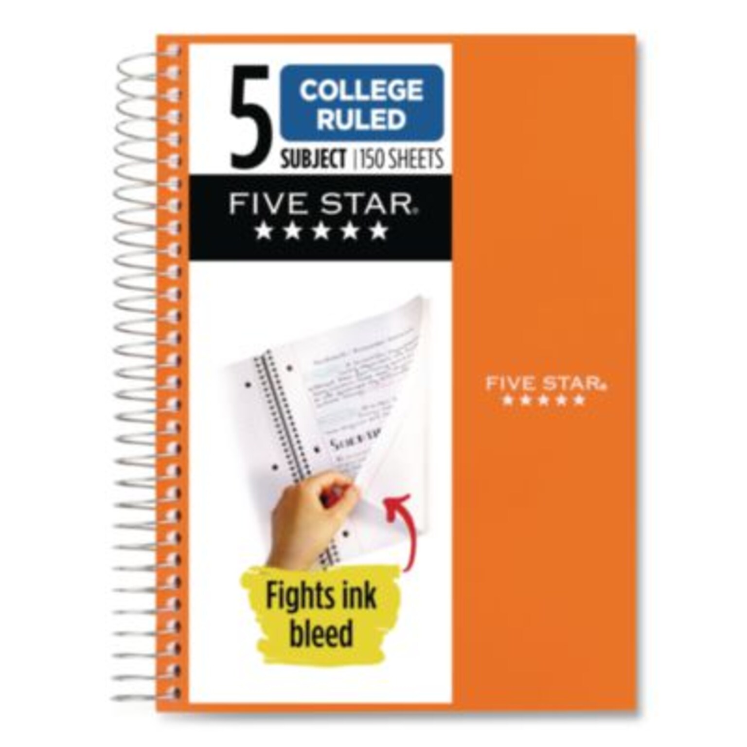 Five Star 5-Subject Notebook, 9.5 x 7.25, College Ruled, 150 Sheets, Assorted Colors (MEA840030)