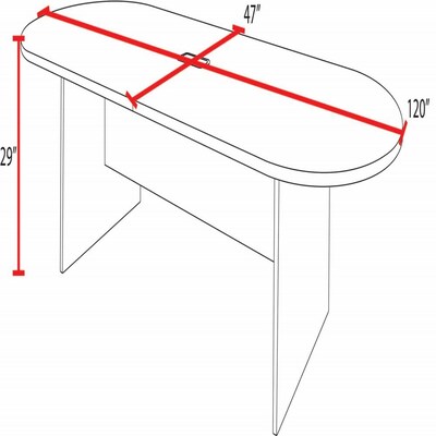 Regency Legacy 120"W x 47"D Racetrack Shaped Conference Table With Grommet, Ash Grey (LCTRT12047AG)